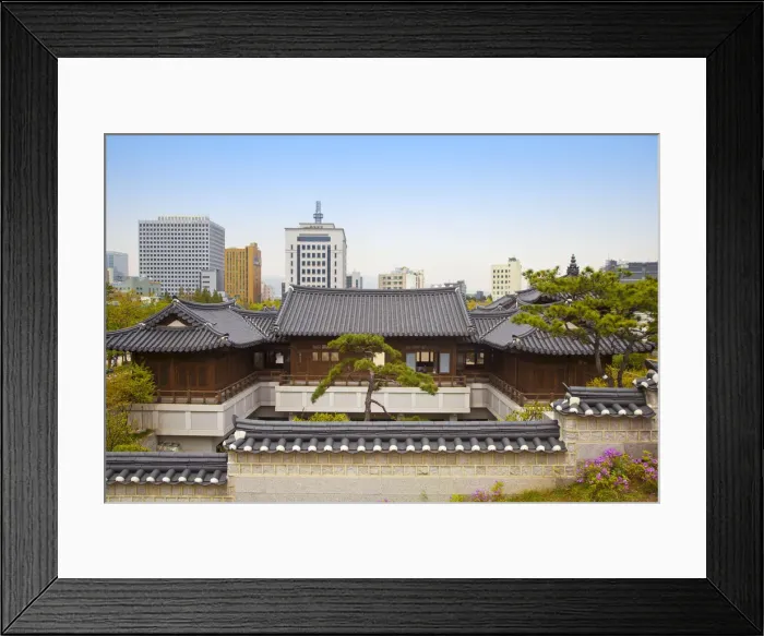 Framed Print : Korea, Seoul, Namsan, Namsangol Hanok Village Framed Print : Korea, Seoul, Namsan, Namsangol Hanok Village