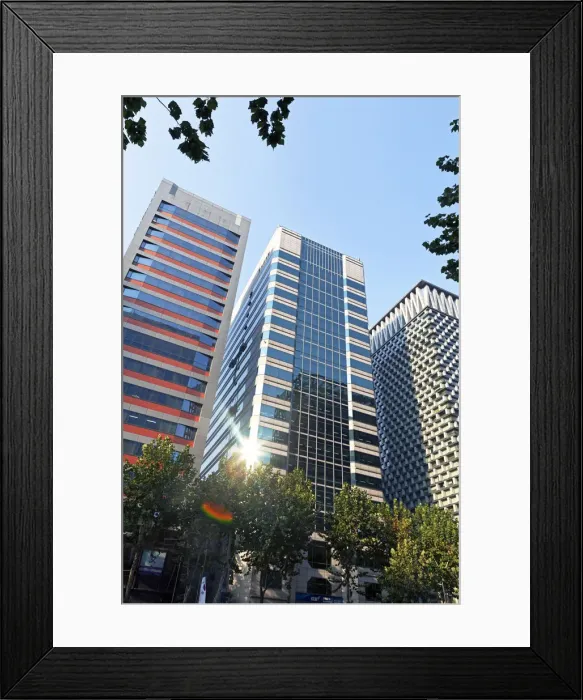 Framed Print : Buildings in the modern business and shopping district of Gangnam-gu, Seoul, South Korea Framed Print : Buildings in the modern business and shopping district of Gangnam-gu, Seoul, South Korea