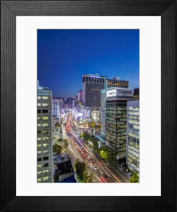 Framed Print : Busy Namdaemun-ro at dusk in Myeong-dong, Myeongdong, Seoul, South Korea Framed Print : Busy Namdaemun-ro at dusk in Myeong-dong, Myeongdong, Seoul, South Korea