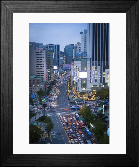 Framed Print : Busy Namdaemun-ro at dusk in Myeong-dong, Myeongdong, Seoul, South Korea Framed Print : Busy Namdaemun-ro at dusk in Myeong-dong, Myeongdong, Seoul, South Korea