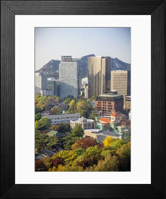Framed Print : Elevated view over Deoksugung Palace, Gwanghwamun, Seoul, South Korea Framed Print : Elevated view over Deoksugung Palace, Gwanghwamun, Seoul, South Korea