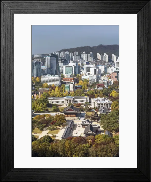 Framed Print : Elevated view over Deoksugung Palace, Gwanghwamun, Seoul, South Korea Framed Print : Elevated view over Deoksugung Palace, Gwanghwamun, Seoul, South Korea