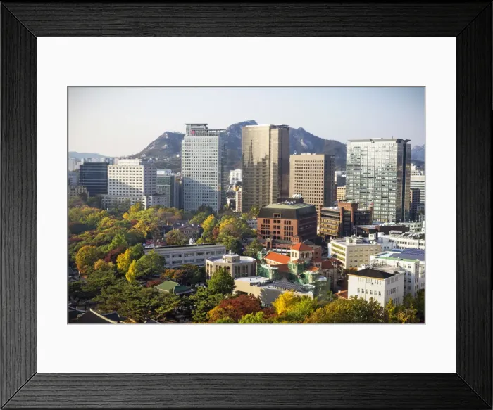 Framed Print : Elevated view over Deoksugung Palace, Gwanghwamun, Seoul, South Korea Framed Print : Elevated view over Deoksugung Palace, Gwanghwamun, Seoul, South Korea