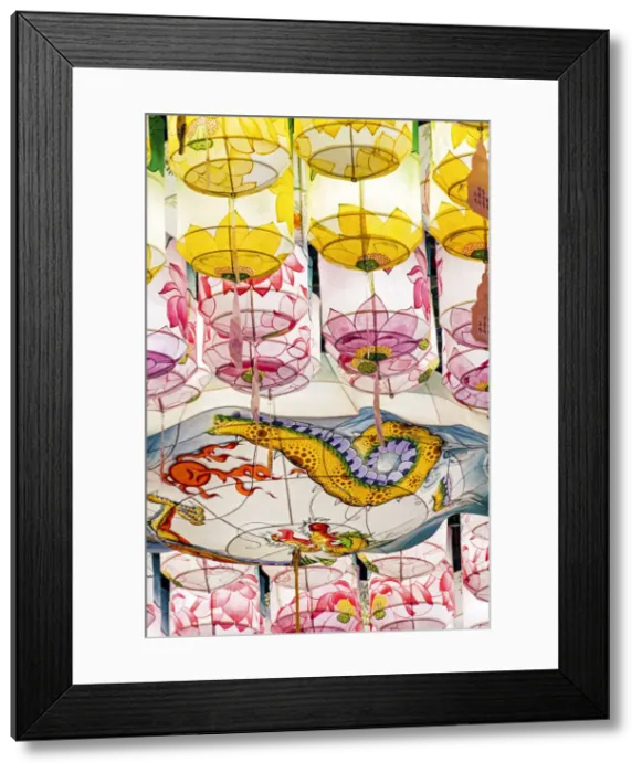Framed Print : Decorative coloured lanterns inside Joyesa Temple, Jongno-gu district, Seoul, South Korea Framed Print : Decorative coloured lanterns inside Joyesa Temple, Jongno-gu district, Seoul, South Korea
