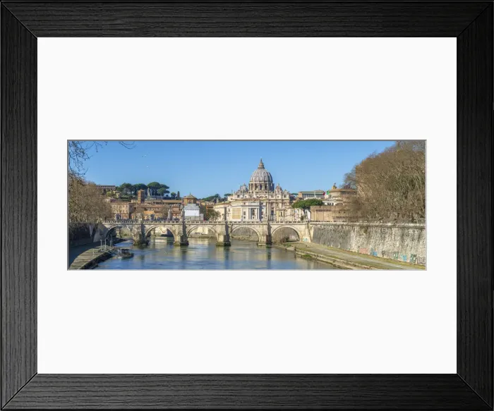 Framed Print : Italy, Lazio, Rome, River Tiber, St. Peters Basilica Framed Print : Italy, Lazio, Rome, River Tiber, St. Peters Basilica