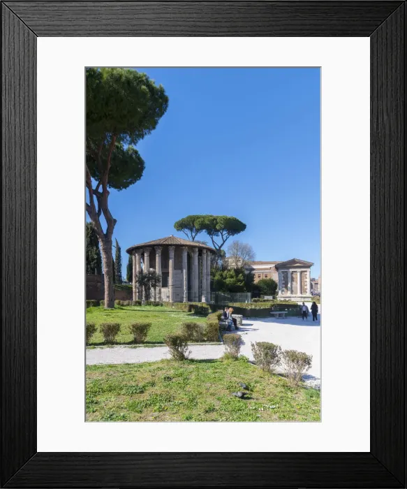 Framed Print : Italy, Rome, Via della Greca, Piazza Bocca della Verita, Forum Boarium, Temple of Framed Print : Italy, Rome, Via della Greca, Piazza Bocca della Verita, Forum Boarium, Temple of