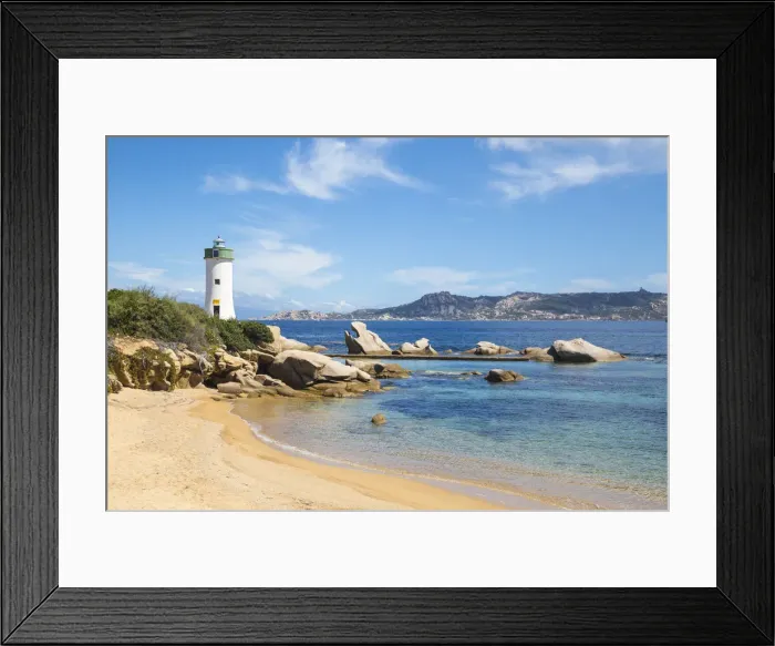Framed Print : Italy, Sardinia, Sassari Province, Palau, Porto Faro Lighthouse