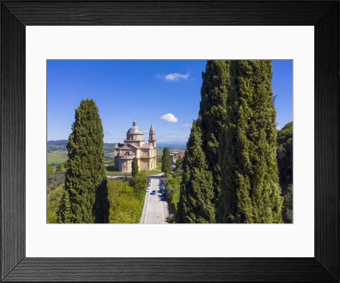 Framed Print : Italy, Tusany, Sanctuary San Biagio and Cypress Trees near Montepulciano Framed Print : Italy, Tusany, Sanctuary San Biagio and Cypress Trees near Montepulciano