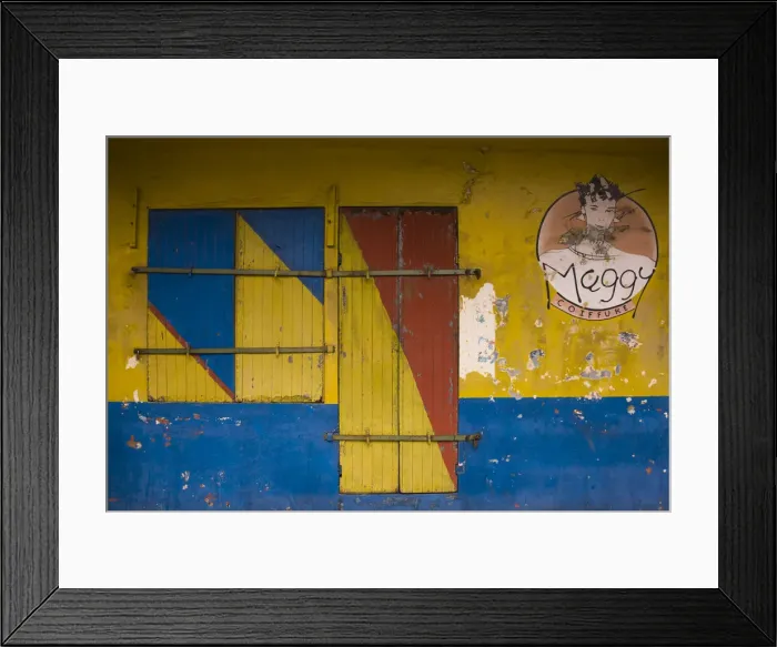 Framed Print : Mauritius, Southern Mauritius, Mahebourg, colorful hair salon Framed Print : Mauritius, Southern Mauritius, Mahebourg, colorful hair salon
