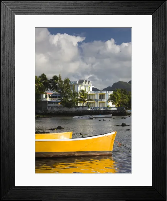Framed Print : Mauritius, Southern Mauritius, Mahebourg, waterfront and Coco Villa hotel Framed Print : Mauritius, Southern Mauritius, Mahebourg, waterfront and Coco Villa hotel