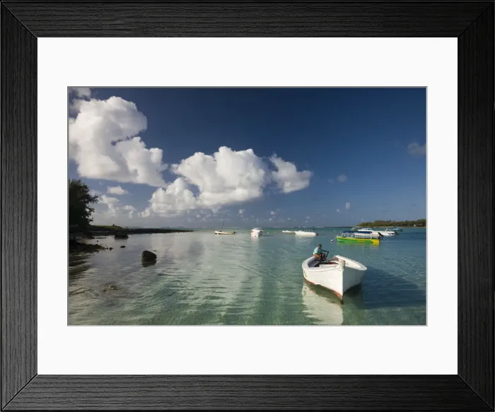 Framed Print : Mauritius, Southern Mauritius, Blue Bay, boats on Blue Bay Framed Print : Mauritius, Southern Mauritius, Blue Bay, boats on Blue Bay