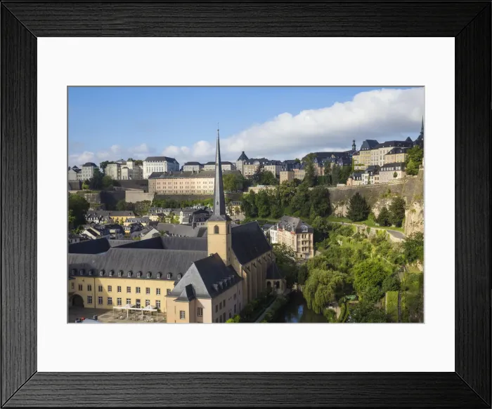 Framed Print : Luxembourg, Luxembourg City, View of Neimenster Abbey, Upper and Lower town Framed Print : Luxembourg, Luxembourg City, View of Neimenster Abbey, Upper and Lower town