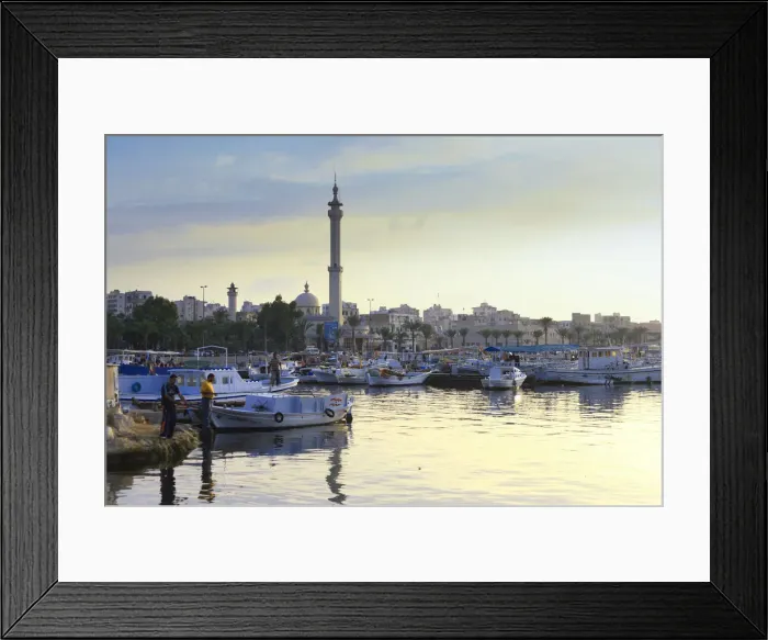 Framed Print : Lebanon, Tripoli, El Mina Harbour and mosque Framed Print : Lebanon, Tripoli, El Mina Harbour and mosque