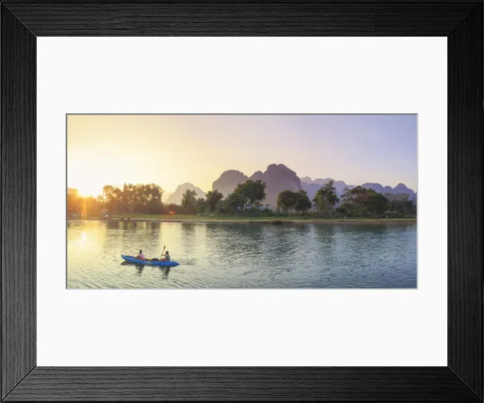 Framed Print : Laos, Vang Vieng. Nam Song River and Karst Landscape Framed Print : Laos, Vang Vieng. Nam Song River and Karst Landscape