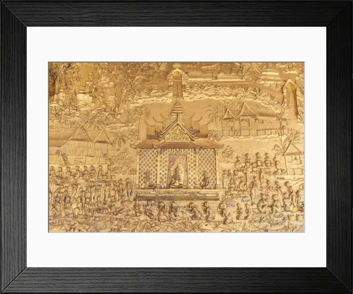 Framed Print : Laos, Luang Prabang, Wat Pa Huak, golden exterior Framed Print : Laos, Luang Prabang, Wat Pa Huak, golden exterior