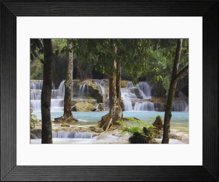 Framed Print : Laos, Luang Prabang (UNESCO Site), Tad Kouang Si Waterfalls Framed Print : Laos, Luang Prabang (UNESCO Site), Tad Kouang Si Waterfalls