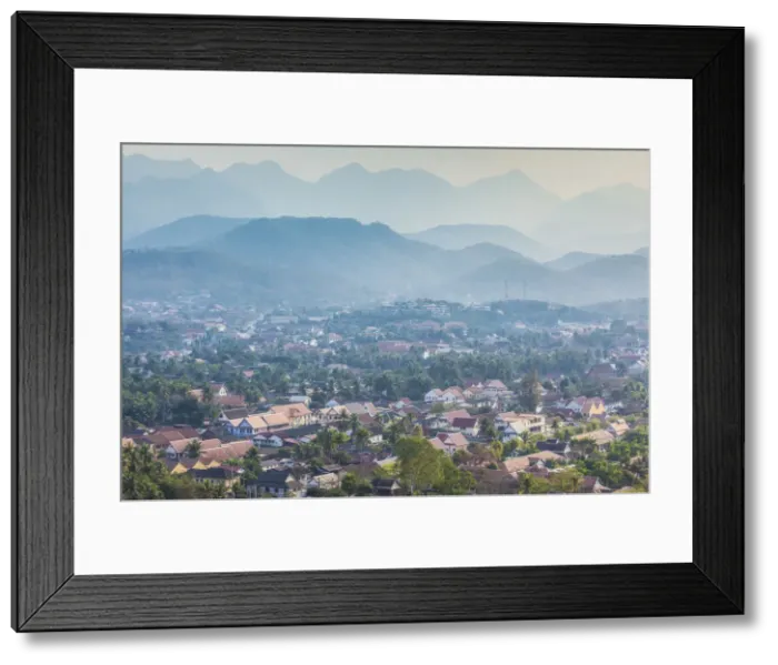 Framed Print : Laos, Luang Prabang, high angle city skyline from Phu Si Hill Framed Print : Laos, Luang Prabang, high angle city skyline from Phu Si Hill