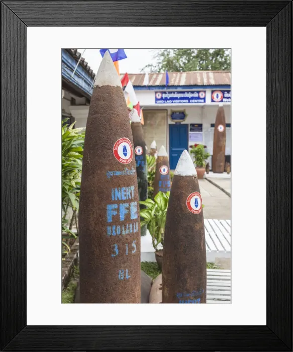 Framed Print : Laos, Luang Prabang, UXO Laos Information Center, organization dedicated to clearing Framed Print : Laos, Luang Prabang, UXO Laos Information Center, organization dedicated to clearing