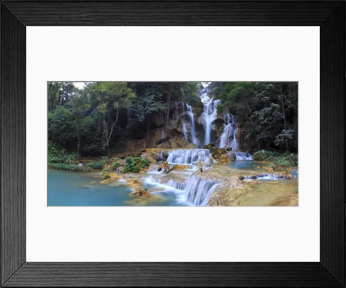 Framed Print : Laos, Luang Prabang (UNESCO Site), Tad Kouang Si Waterfalls Framed Print : Laos, Luang Prabang (UNESCO Site), Tad Kouang Si Waterfalls