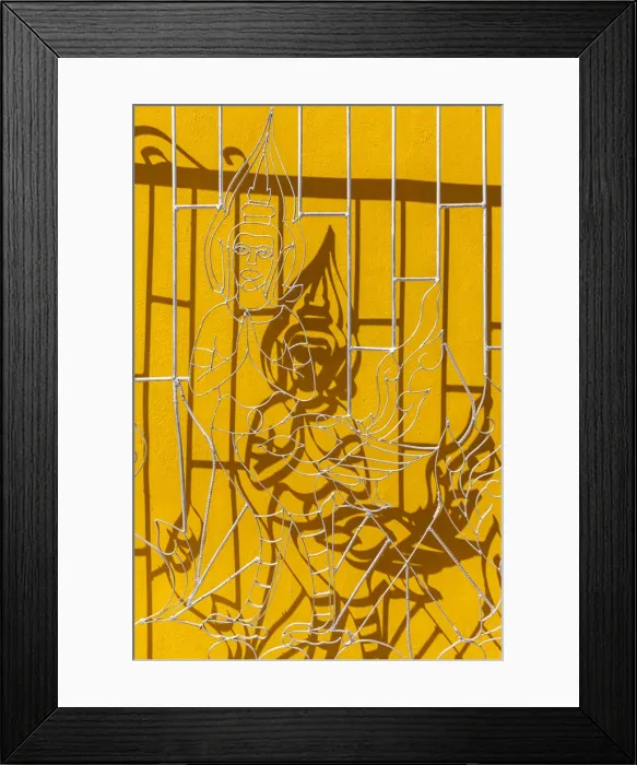 Framed Print : Laos, Vientiane, Wat Si Muang, window gates with Buddha figure Framed Print : Laos, Vientiane, Wat Si Muang, window gates with Buddha figure