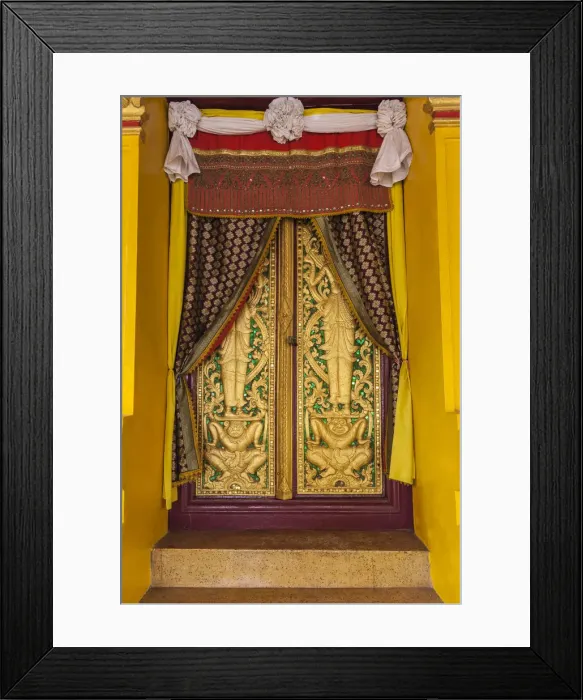 Framed Print : Laos, Vientiane, Wat Mixai, doorway Framed Print : Laos, Vientiane, Wat Mixai, doorway
