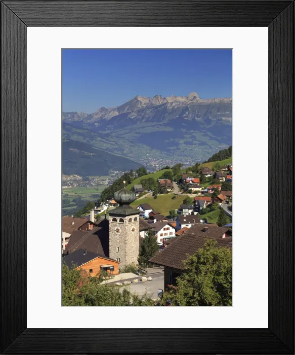Framed Print : Liechtenstein, Steg Village, Triesen town