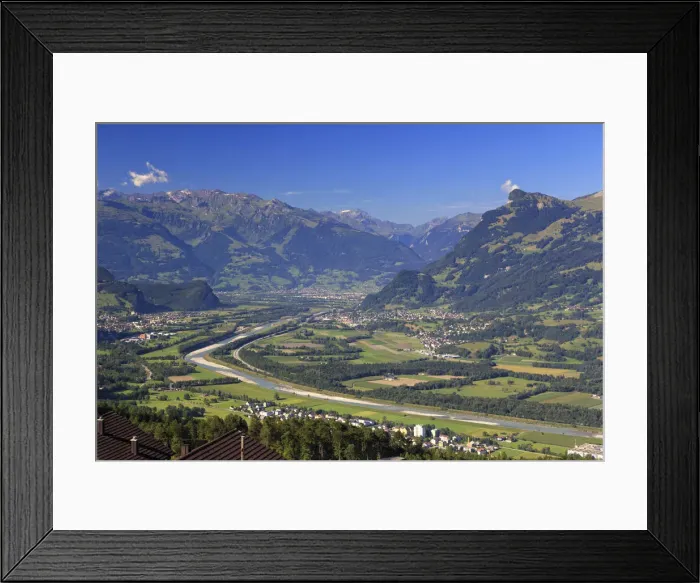 Framed Print : Liechtenstein, Steg Village, view from Triesenberg Village Framed Print : Liechtenstein, Steg Village, view from Triesenberg Village
