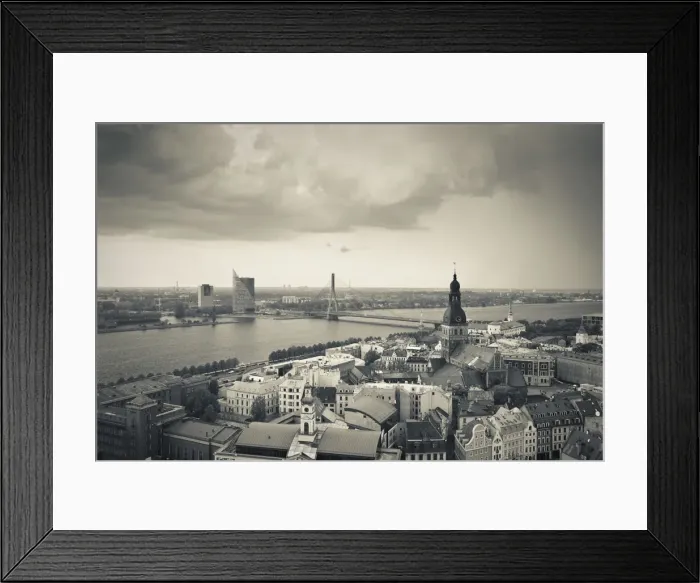 Framed Print : Latvia, Riga, Old Riga, elevated view of Dome Cathedral from St