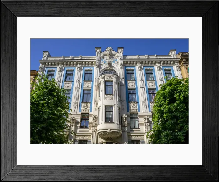 Framed Print : Art Nouveau Building on Alberta iela, Riga, Latvia, Northern Europe Framed Print : Art Nouveau Building on Alberta iela, Riga, Latvia, Northern Europe