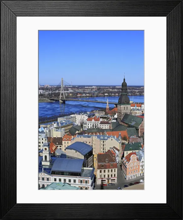 Framed Print : View of city from St. Peters Church, Riga, Latvia Framed Print : View of city from St. Peters Church, Riga, Latvia