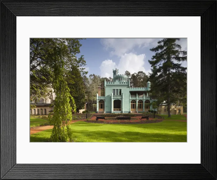 Framed Print : Latvia, Jurmala, Dzintari Village, former summer cottage of Augusta Morberga, now