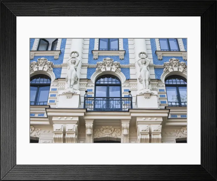 Framed Print : Latvia, Riga, Art Nouveau District, building detail at 4a Strelnieku Iela Street Framed Print : Latvia, Riga, Art Nouveau District, building detail at 4a Strelnieku Iela Street