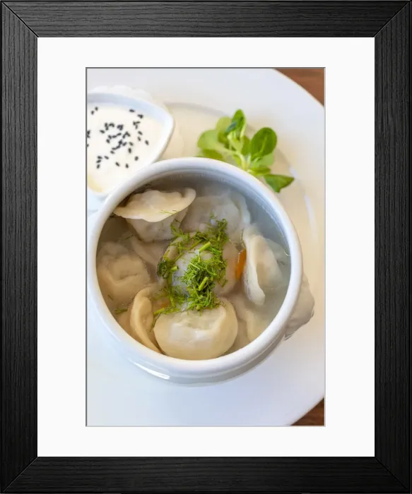 Framed Print : Dumplings, Riga, Latvia, Northern Europe Framed Print : Dumplings, Riga, Latvia, Northern Europe