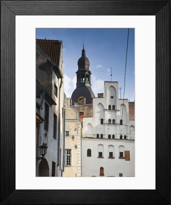 Framed Print : Latvia, Riga, Old Riga, Three Brothers houses, oldest in city Framed Print : Latvia, Riga, Old Riga, Three Brothers houses, oldest in city