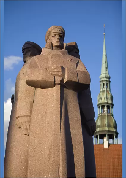 Latvian Red Riflemen Statue, Old Town, Riga, Latvia