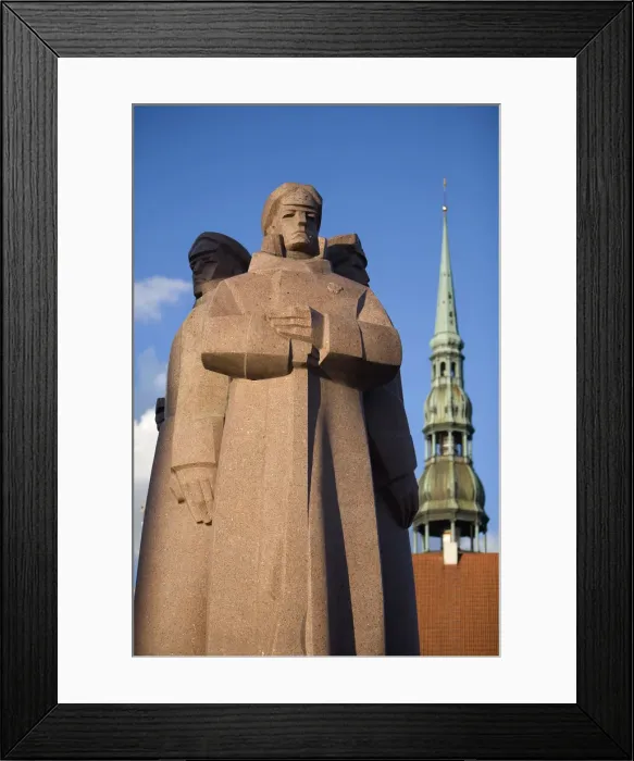 Framed Print : Latvian Red Riflemen Statue, Old Town, Riga, Latvia Framed Print : Latvian Red Riflemen Statue, Old Town, Riga, Latvia