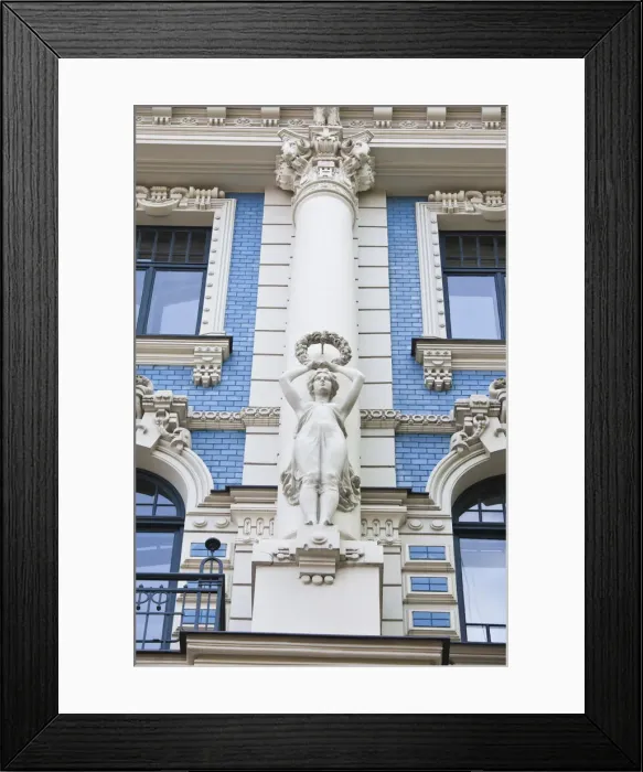 Framed Print : Latvia, Riga, Art Nouveau District, building detail at 4a Strelnieku Iela Street Framed Print : Latvia, Riga, Art Nouveau District, building detail at 4a Strelnieku Iela Street