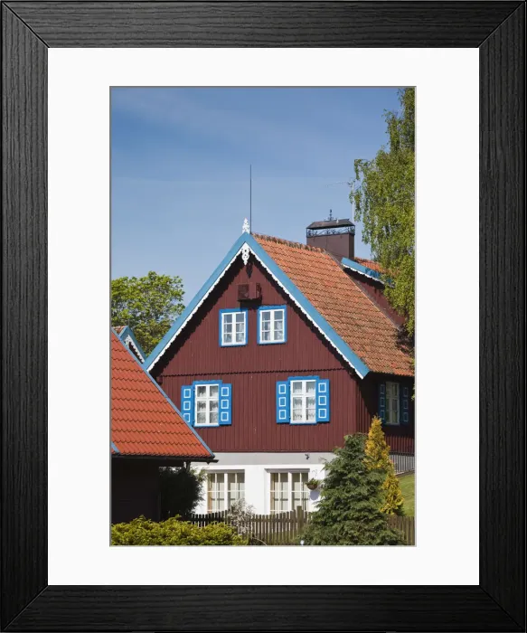 Framed Print : Lithuania, Western Lithuania, Curonian Spit, Nida, village house detail Framed Print : Lithuania, Western Lithuania, Curonian Spit, Nida, village house detail