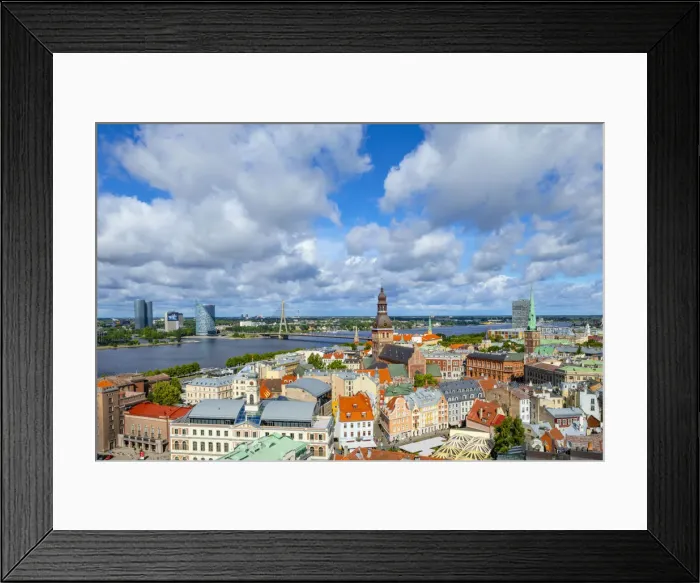 Framed Print : View Over Old Town Riga, Vansu Bridge and the River Daugava, Riga, Latvia Framed Print : View Over Old Town Riga, Vansu Bridge and the River Daugava, Riga, Latvia