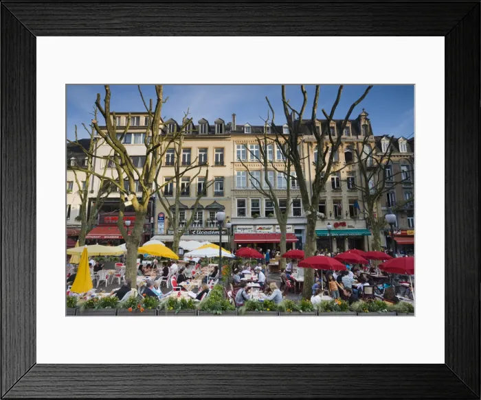 Framed Print : Luxembourg, Luxembourg City, Place d Armes, outdoor cafes