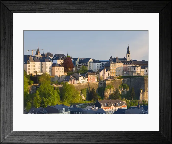 Framed Print : Luxembourg, Luxembourg City, View of Grund, lower town Framed Print : Luxembourg, Luxembourg City, View of Grund, lower town