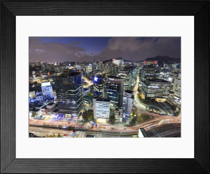 Framed Print : South Korea, Seoul, City Skyline Framed Print : South Korea, Seoul, City Skyline