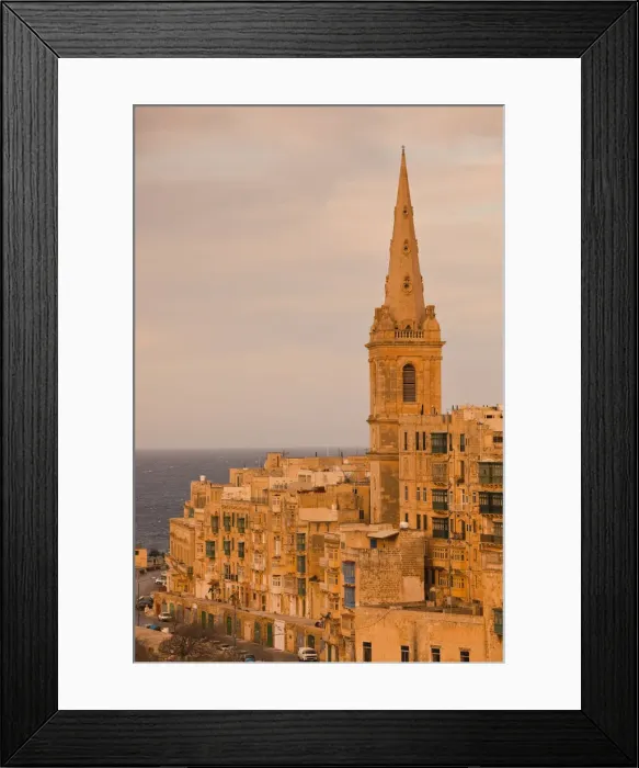 Framed Print : Malta, Valletta, St. Pauls Anglican Cathedral from St. Andrews Bastion Framed Print : Malta, Valletta, St. Pauls Anglican Cathedral from St. Andrews Bastion