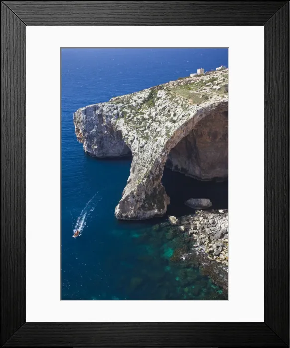 Framed Print : Malta, Southeast, Wied iz-Zurrieq, Blue Grotto rock formation Framed Print : Malta, Southeast, Wied iz-Zurrieq, Blue Grotto rock formation