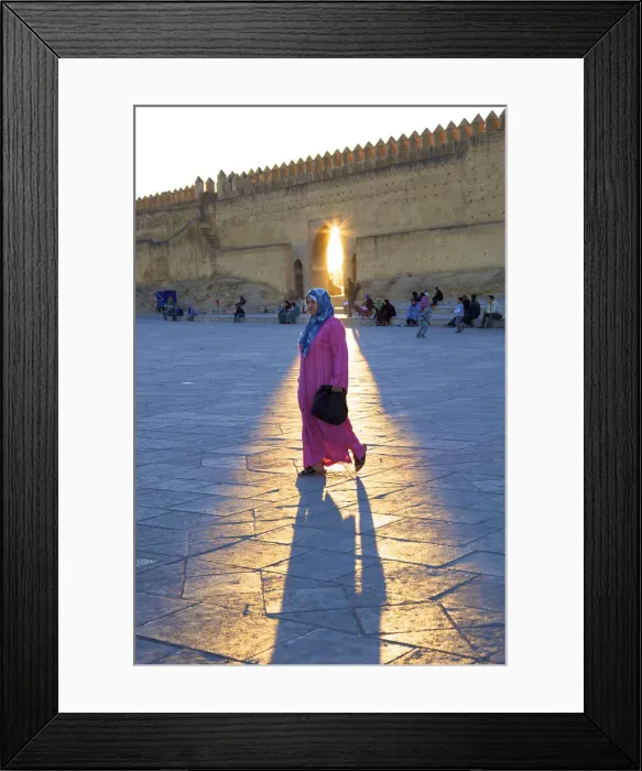 Framed Print : Lady in Sunlight, Fez, Morocco, North Africa Framed Print : Lady in Sunlight, Fez, Morocco, North Africa