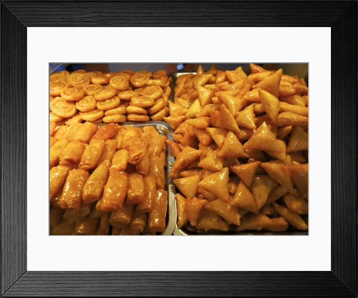 Framed Print : Moroccan Pastries, Fez, Morocco, North Africa Framed Print : Moroccan Pastries, Fez, Morocco, North Africa