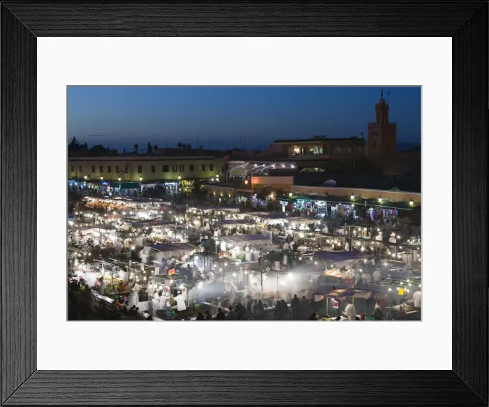 Framed Print : Morocco, Marrakech, Djemma el-Fna Square Food Stands Framed Print : Morocco, Marrakech, Djemma el-Fna Square Food Stands
