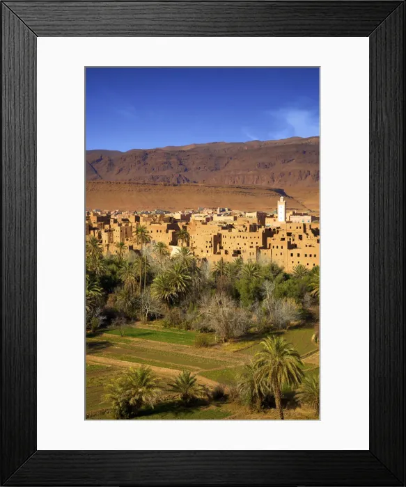 Framed Print : Road To Todra Gorge With Oasis, Tinghir, Morocco, North Africa Framed Print : Road To Todra Gorge With Oasis, Tinghir, Morocco, North Africa