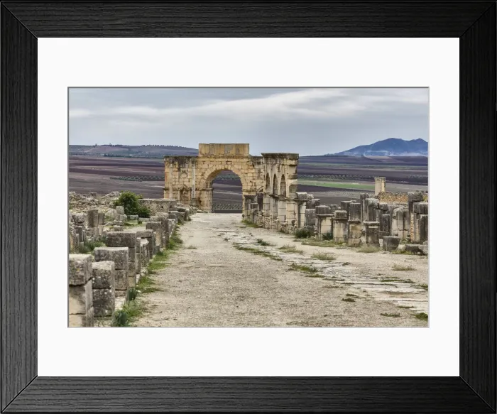 Framed Print : Arch of Caracalla, Roman ruins, Volubilis, Morocco