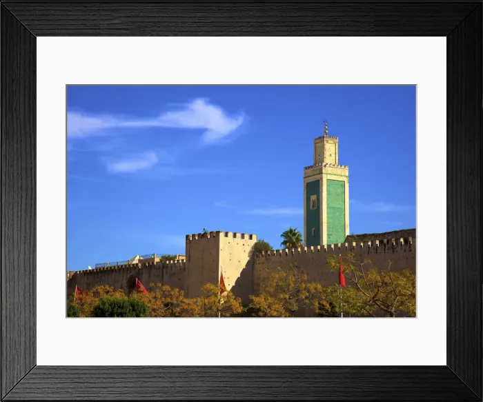 Framed Print : Place Lalla Aouda And The Minaret Of The Lalla Aouda Mosque, Meknes, Morocco, North